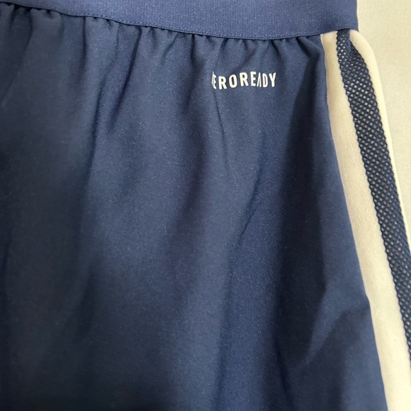 Adidas Blue and White Athletic Shorts with Elastic Waistband Large - Picture 4 of 8